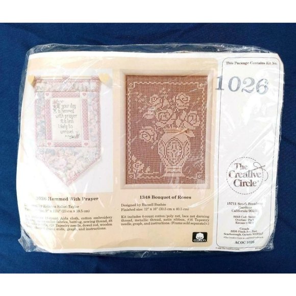 The Creative Circle Other - Creative Circle Kit 1026 Hemmed With Prayer Vintage Cross Stitch 1989 New USA